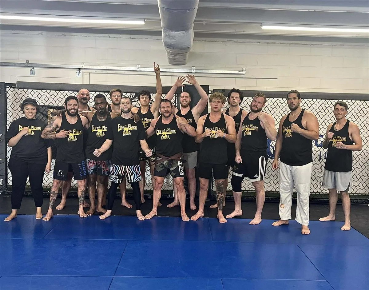 The Furst Place MMA fight team together in the gym in Hendersonville, Tennessee